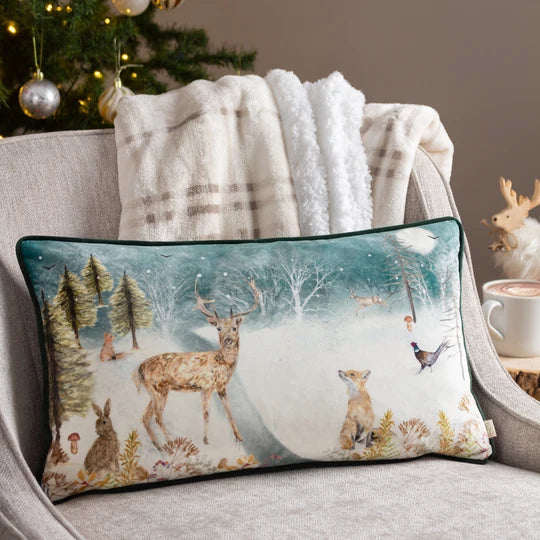Stag Winter Scene Cushion