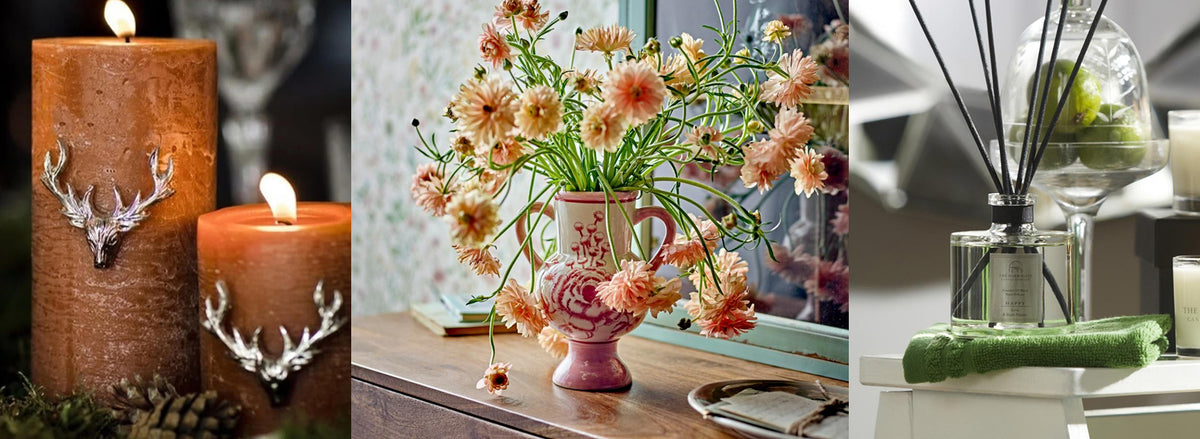 Home accessories and fragrance products available at Holme Lea Country Interiors in Helmsley.