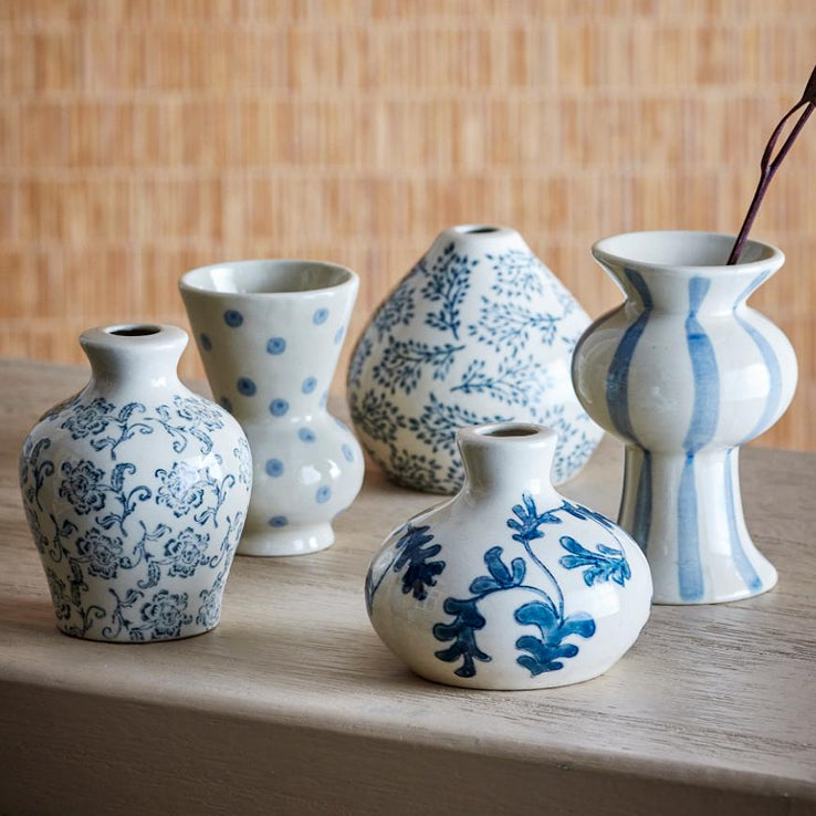 Hand Painted Blue and White Porcelain Vases in different sizes.