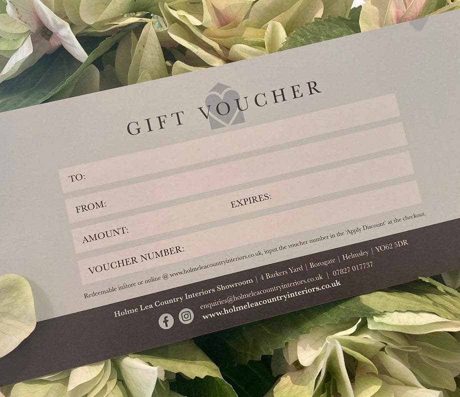 Gift Vouchers at Holme Lea Country Interiors.